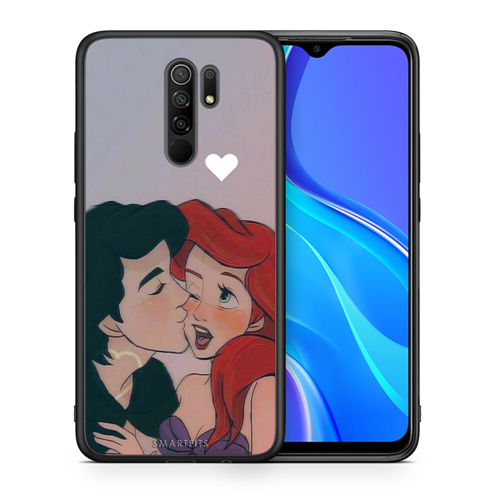 Θήκη Αγίου Βαλεντίνου Xiaomi Redmi 9 / 9 Prime Mermaid Love από τη Smartfits με σχέδιο στο πίσω μέρος και μαύρο περίβλημα | Xiaomi Redmi 9 / 9 Prime Mermaid Love case with colorful back and black bezels
