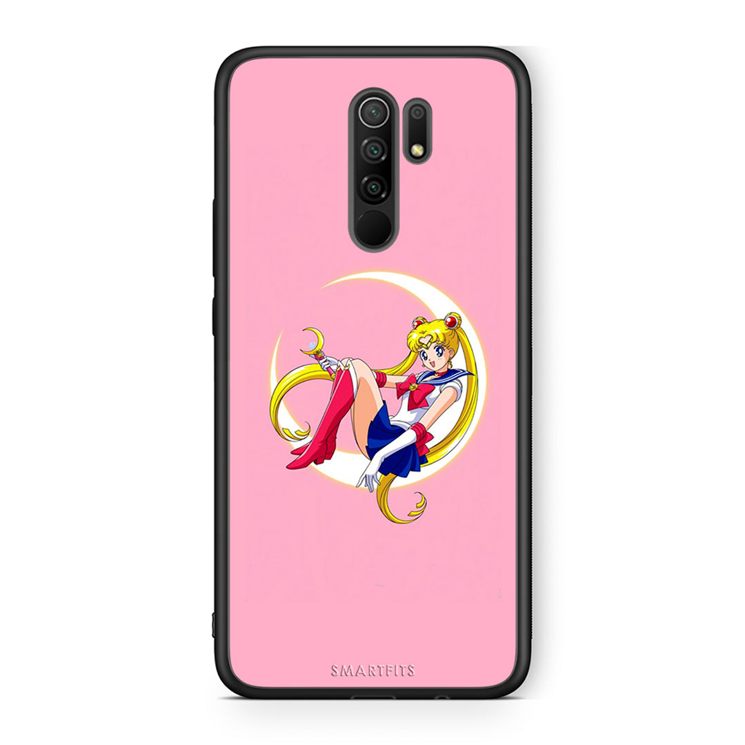 Xiaomi Redmi 9/9 Prime Moon Girl θήκη από τη Smartfits με σχέδιο στο πίσω μέρος και μαύρο περίβλημα | Smartphone case with colorful back and black bezels by Smartfits