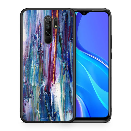Θήκη Xiaomi Redmi 9/9 Prime Winter Paint από τη Smartfits με σχέδιο στο πίσω μέρος και μαύρο περίβλημα | Xiaomi Redmi 9/9 Prime Winter Paint case with colorful back and black bezels