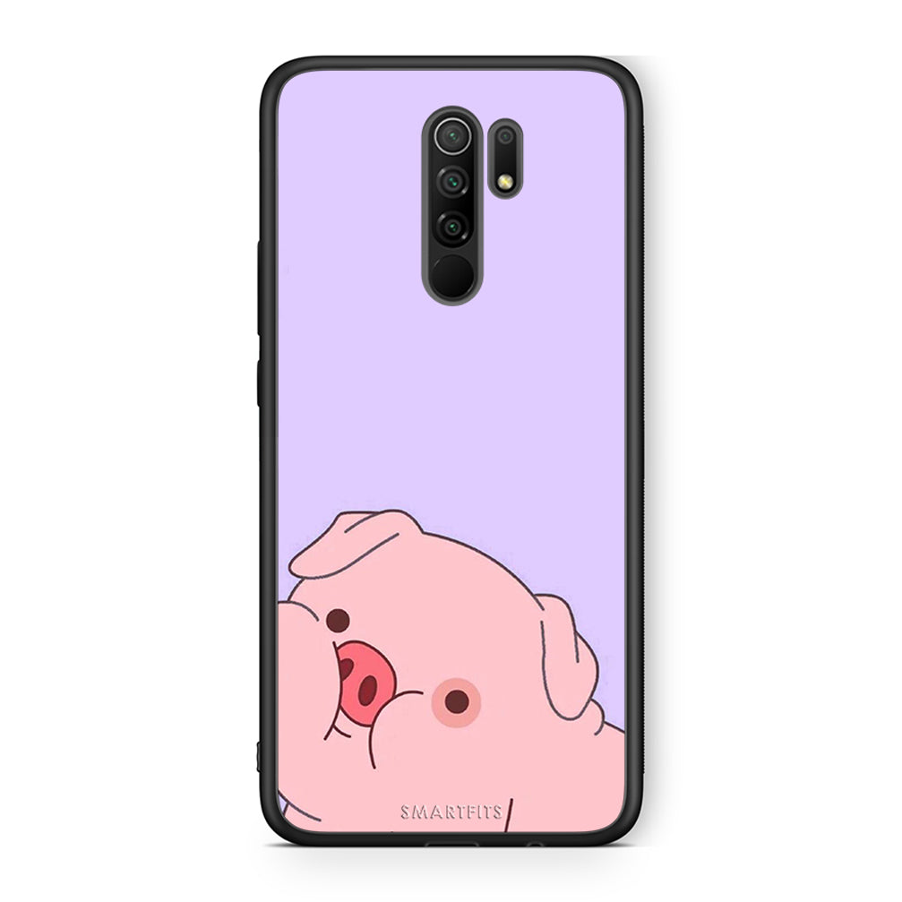 Xiaomi Redmi 9 / 9 Prime Pig Love 2 Θήκη Αγίου Βαλεντίνου από τη Smartfits με σχέδιο στο πίσω μέρος και μαύρο περίβλημα | Smartphone case with colorful back and black bezels by Smartfits