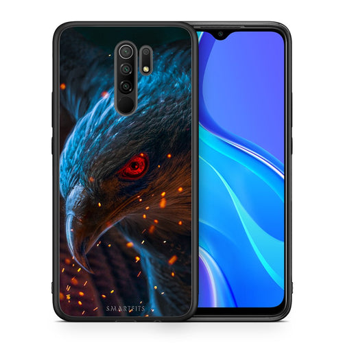 Θήκη Xiaomi Redmi 9/9 Prime Eagle PopArt από τη Smartfits με σχέδιο στο πίσω μέρος και μαύρο περίβλημα | Xiaomi Redmi 9/9 Prime Eagle PopArt case with colorful back and black bezels