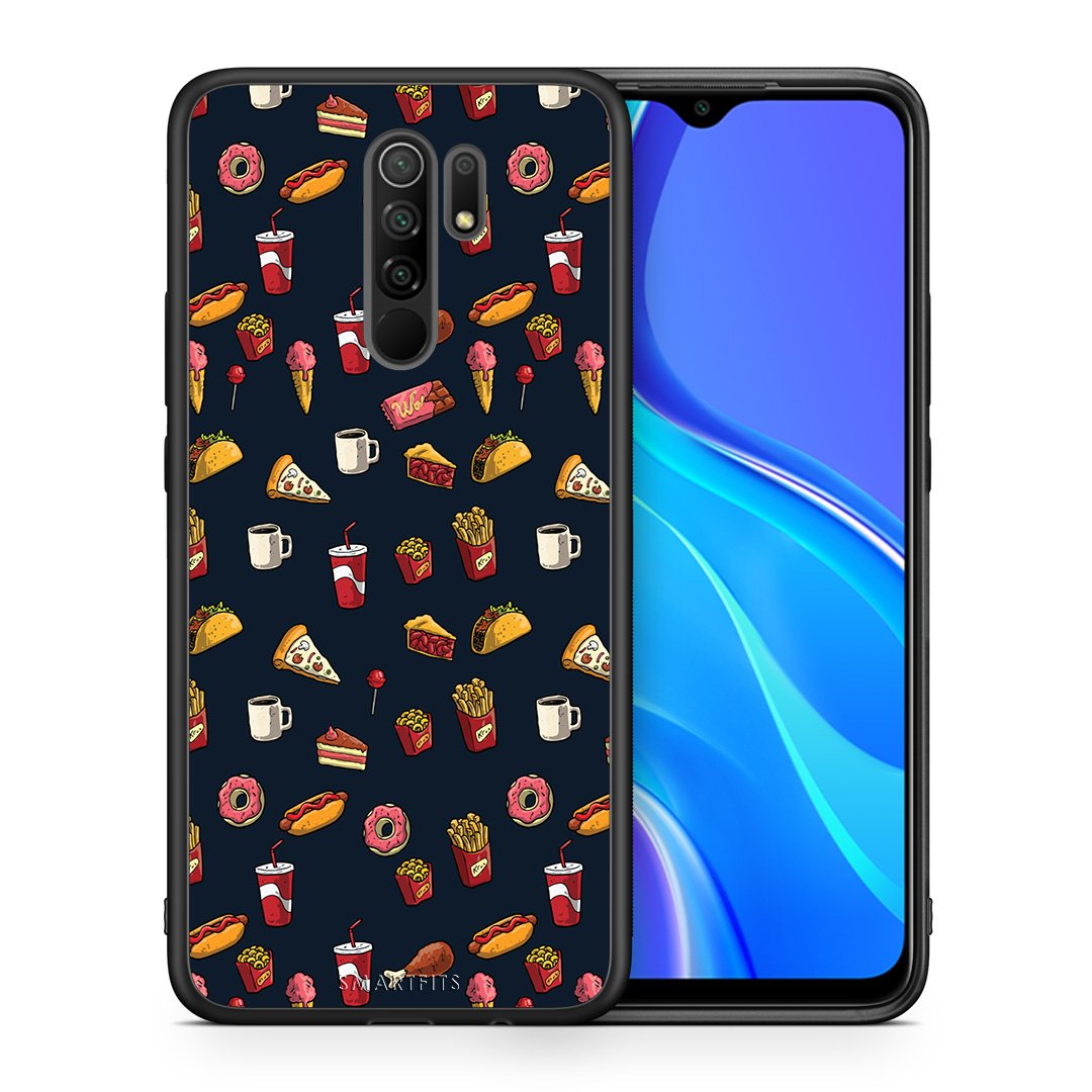 Θήκη Xiaomi Redmi 9/9 Prime Hungry Random από τη Smartfits με σχέδιο στο πίσω μέρος και μαύρο περίβλημα | Xiaomi Redmi 9/9 Prime Hungry Random case with colorful back and black bezels