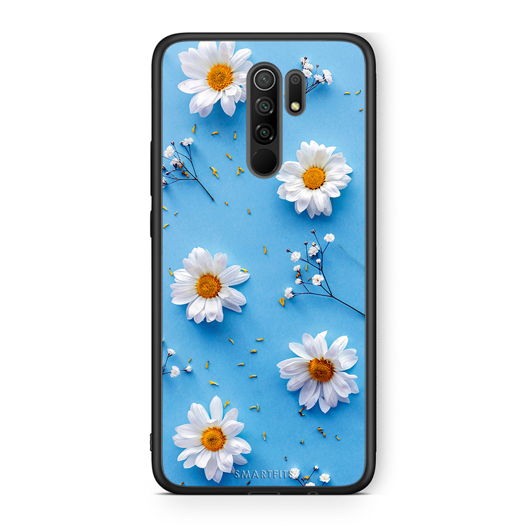 Xiaomi Redmi 9/9 Prime Real Daisies θήκη από τη Smartfits με σχέδιο στο πίσω μέρος και μαύρο περίβλημα | Smartphone case with colorful back and black bezels by Smartfits