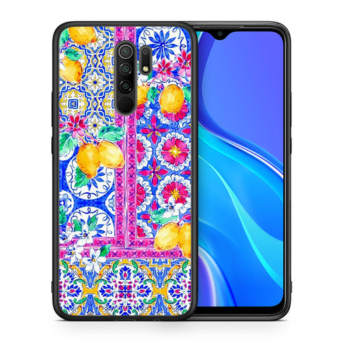 Θήκη Xiaomi Redmi 9/9 Prime Retro Spring από τη Smartfits με σχέδιο στο πίσω μέρος και μαύρο περίβλημα | Xiaomi Redmi 9/9 Prime Retro Spring case with colorful back and black bezels