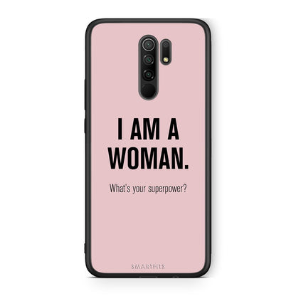 Xiaomi Redmi 9/9 Prime Superpower Woman θήκη από τη Smartfits με σχέδιο στο πίσω μέρος και μαύρο περίβλημα | Smartphone case with colorful back and black bezels by Smartfits