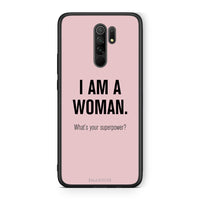 Thumbnail for Xiaomi Redmi 9/9 Prime Superpower Woman θήκη από τη Smartfits με σχέδιο στο πίσω μέρος και μαύρο περίβλημα | Smartphone case with colorful back and black bezels by Smartfits