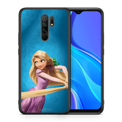 Θήκη Αγίου Βαλεντίνου Xiaomi Redmi 9 / 9 Prime Tangled 2 από τη Smartfits με σχέδιο στο πίσω μέρος και μαύρο περίβλημα | Xiaomi Redmi 9 / 9 Prime Tangled 2 case with colorful back and black bezels