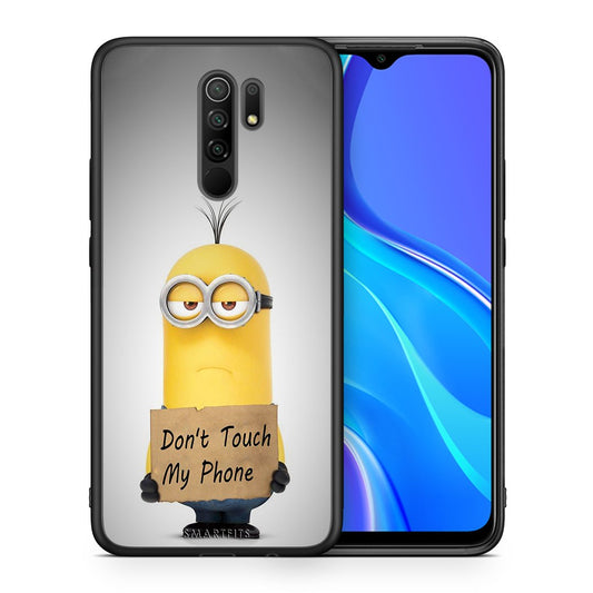 Θήκη Xiaomi Redmi 9/9 Prime Minion Text από τη Smartfits με σχέδιο στο πίσω μέρος και μαύρο περίβλημα | Xiaomi Redmi 9/9 Prime Minion Text case with colorful back and black bezels