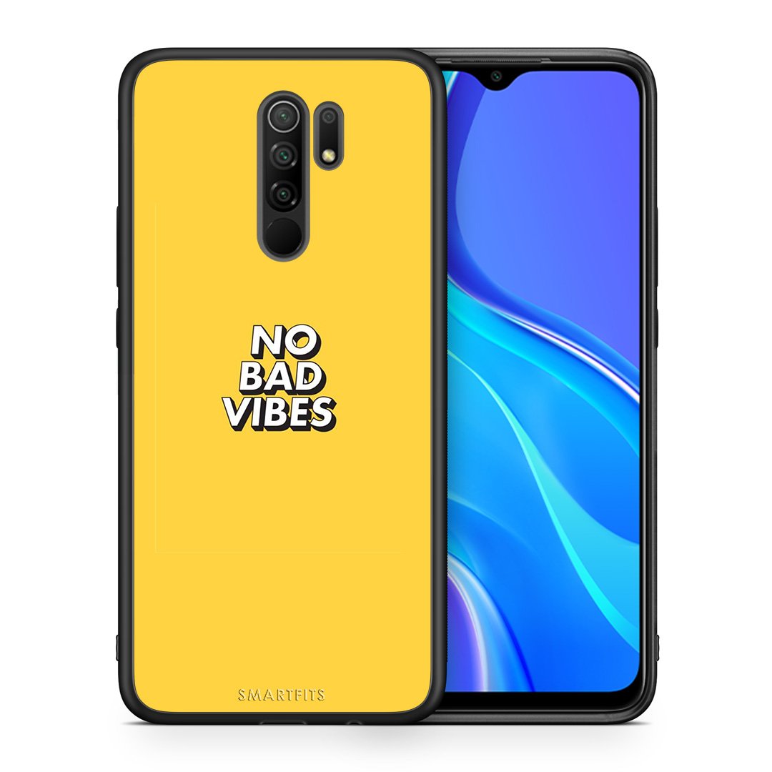 Θήκη Xiaomi Redmi 9/9 Prime Vibes Text από τη Smartfits με σχέδιο στο πίσω μέρος και μαύρο περίβλημα | Xiaomi Redmi 9/9 Prime Vibes Text case with colorful back and black bezels