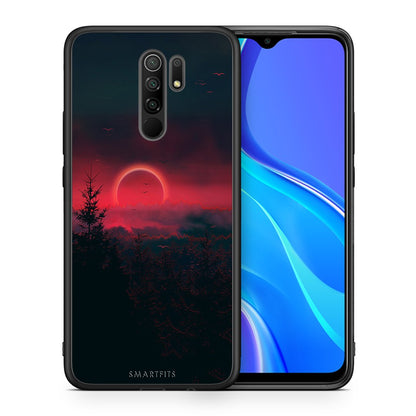 Θήκη Xiaomi Redmi 9/9 Prime Sunset Tropic από τη Smartfits με σχέδιο στο πίσω μέρος και μαύρο περίβλημα | Xiaomi Redmi 9/9 Prime Sunset Tropic case with colorful back and black bezels