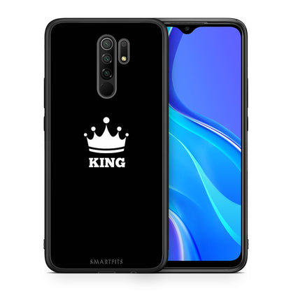 Θήκη Xiaomi Redmi 9/9 Prime King Valentine από τη Smartfits με σχέδιο στο πίσω μέρος και μαύρο περίβλημα | Xiaomi Redmi 9/9 Prime King Valentine case with colorful back and black bezels