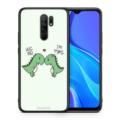 Θήκη Xiaomi Redmi 9/9 Prime Rex Valentine από τη Smartfits με σχέδιο στο πίσω μέρος και μαύρο περίβλημα | Xiaomi Redmi 9/9 Prime Rex Valentine case with colorful back and black bezels