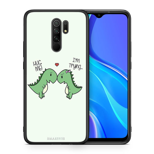Θήκη Xiaomi Redmi 9/9 Prime Rex Valentine από τη Smartfits με σχέδιο στο πίσω μέρος και μαύρο περίβλημα | Xiaomi Redmi 9/9 Prime Rex Valentine case with colorful back and black bezels