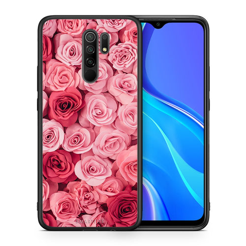 Θήκη Xiaomi Redmi 9/9 Prime RoseGarden Valentine από τη Smartfits με σχέδιο στο πίσω μέρος και μαύρο περίβλημα | Xiaomi Redmi 9/9 Prime RoseGarden Valentine case with colorful back and black bezels