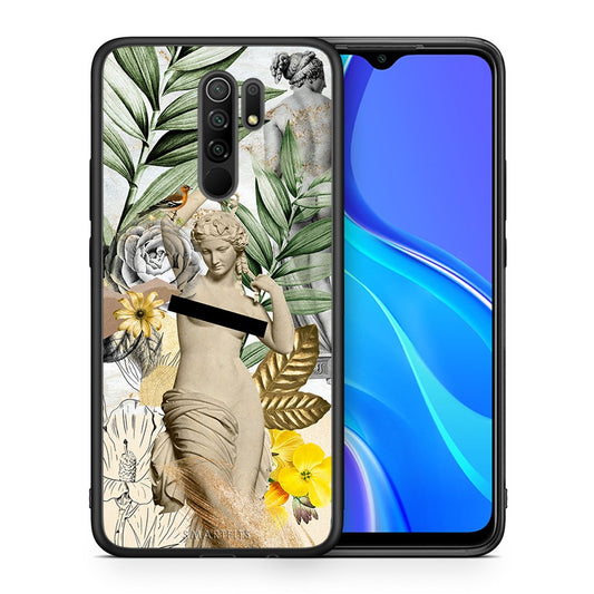 Θήκη Xiaomi Redmi 9/9 Prime Woman Statue από τη Smartfits με σχέδιο στο πίσω μέρος και μαύρο περίβλημα | Xiaomi Redmi 9/9 Prime Woman Statue case with colorful back and black bezels