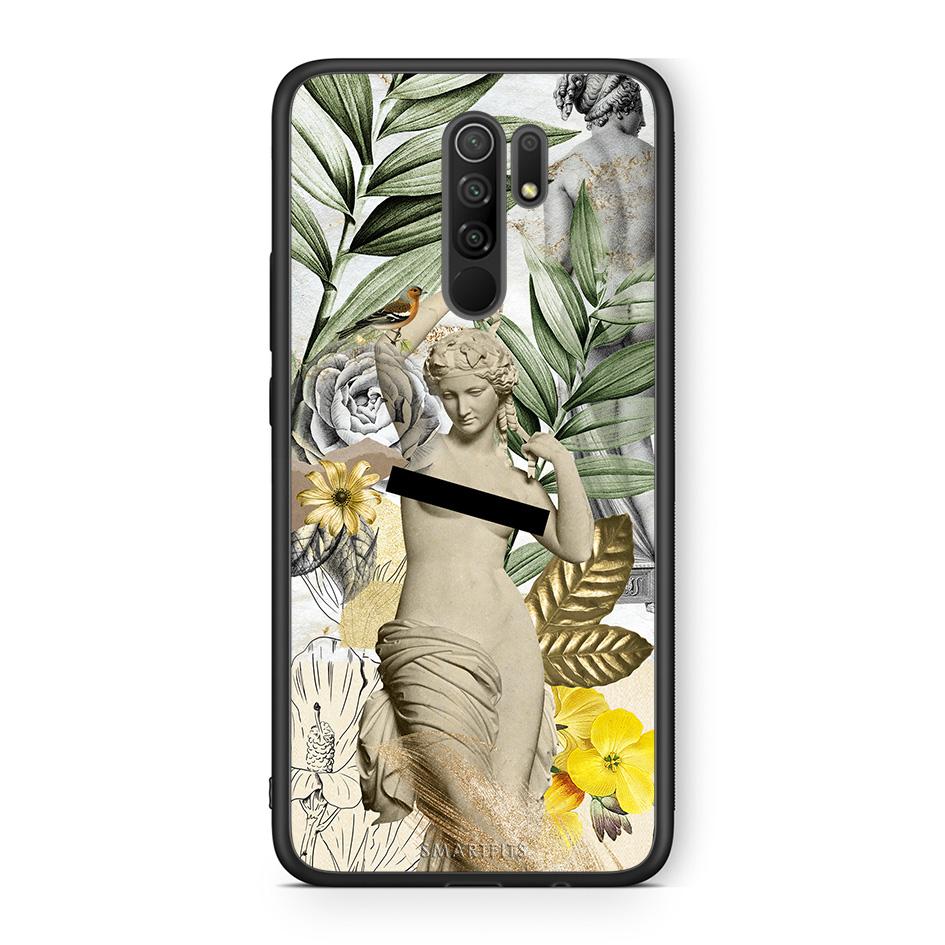 Xiaomi Redmi 9/9 Prime Woman Statue θήκη από τη Smartfits με σχέδιο στο πίσω μέρος και μαύρο περίβλημα | Smartphone case with colorful back and black bezels by Smartfits