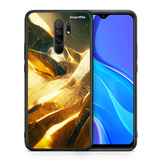 Θήκη Xiaomi Redmi 9/9 Prime Real Gold από τη Smartfits με σχέδιο στο πίσω μέρος και μαύρο περίβλημα | Xiaomi Redmi 9/9 Prime Real Gold case with colorful back and black bezels