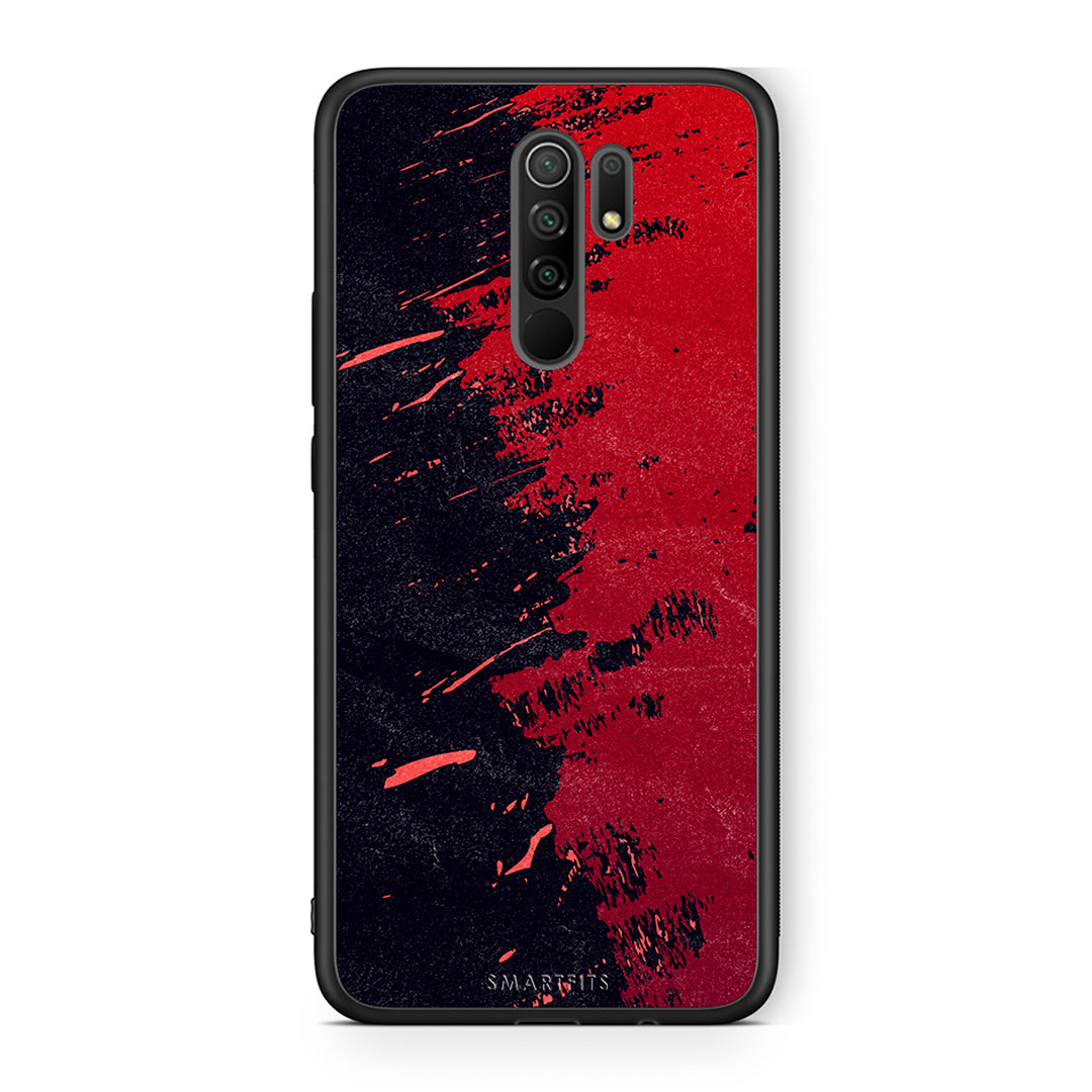 Xiaomi Redmi 9 / 9 Prime Red Paint Θήκη Αγίου Βαλεντίνου από τη Smartfits με σχέδιο στο πίσω μέρος και μαύρο περίβλημα | Smartphone case with colorful back and black bezels by Smartfits
