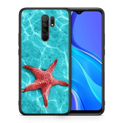 Θήκη Xiaomi Redmi 9 / 9 Prime Red Starfish από τη Smartfits με σχέδιο στο πίσω μέρος και μαύρο περίβλημα | Xiaomi Redmi 9 / 9 Prime Red Starfish case with colorful back and black bezels