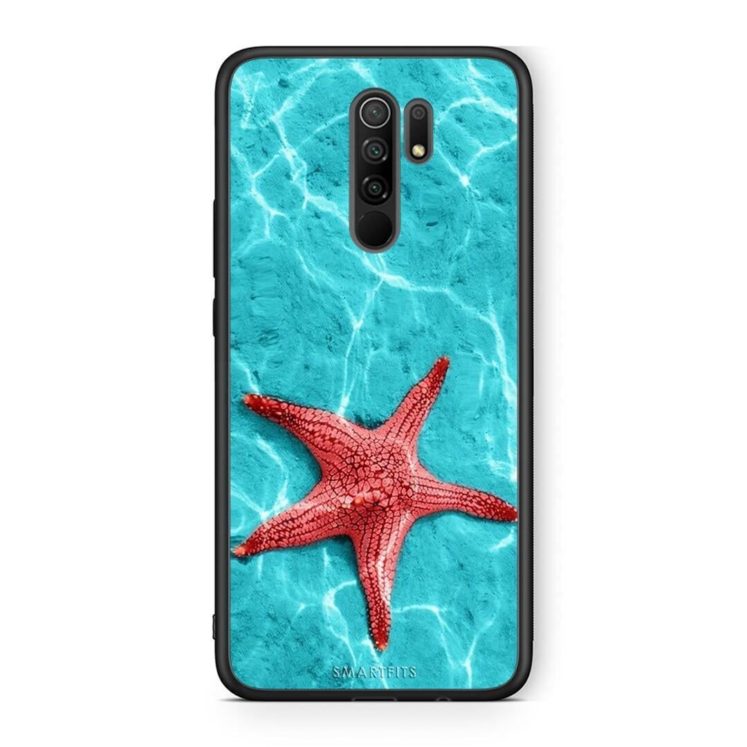 Xiaomi Redmi 9 / 9 Prime Red Starfish Θήκη από τη Smartfits με σχέδιο στο πίσω μέρος και μαύρο περίβλημα | Smartphone case with colorful back and black bezels by Smartfits