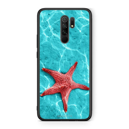 Xiaomi Redmi 9 / 9 Prime Red Starfish Θήκη από τη Smartfits με σχέδιο στο πίσω μέρος και μαύρο περίβλημα | Smartphone case with colorful back and black bezels by Smartfits