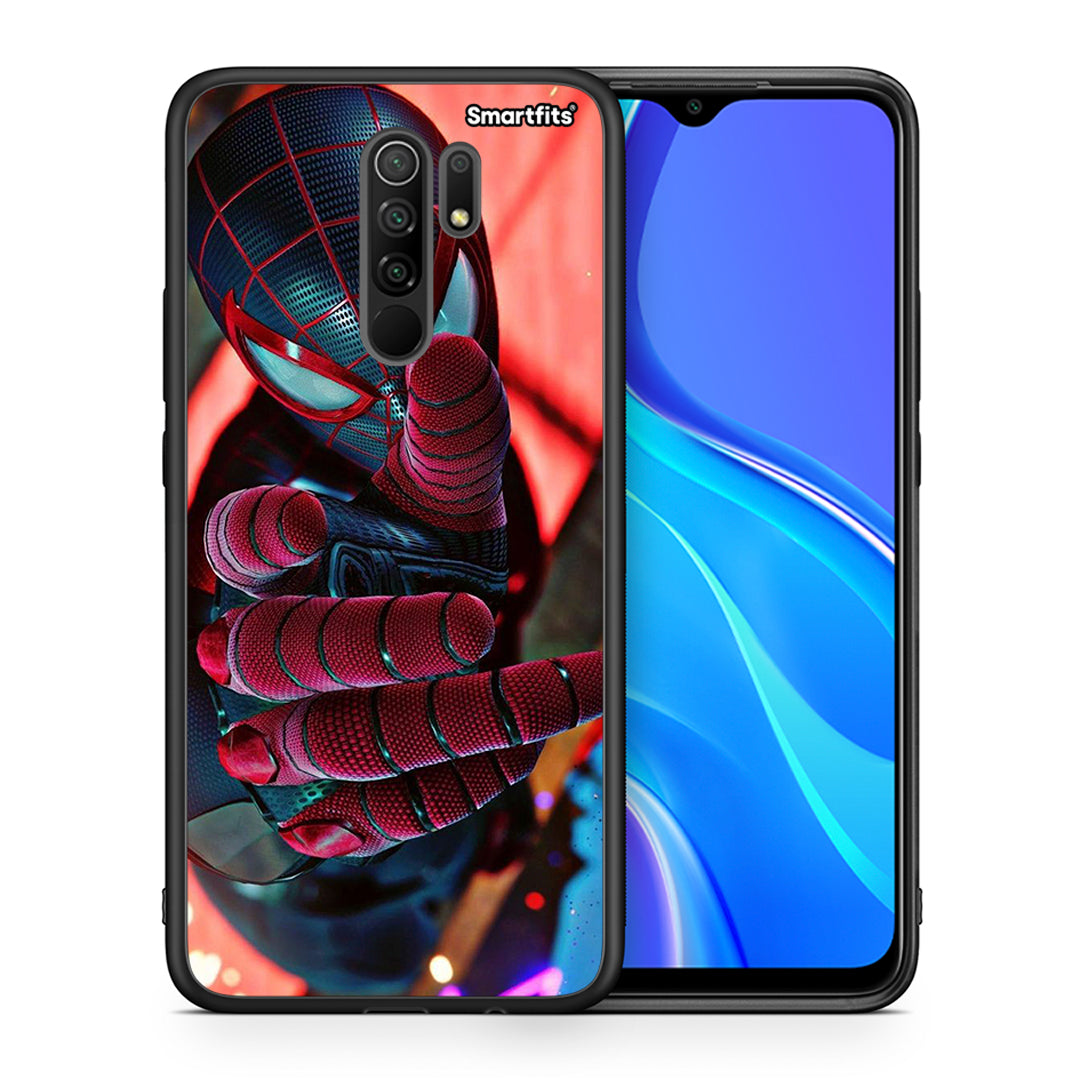 Θήκη Xiaomi Redmi 9 / 9 Prime Spider Hand από τη Smartfits με σχέδιο στο πίσω μέρος και μαύρο περίβλημα | Xiaomi Redmi 9 / 9 Prime Spider Hand case with colorful back and black bezels