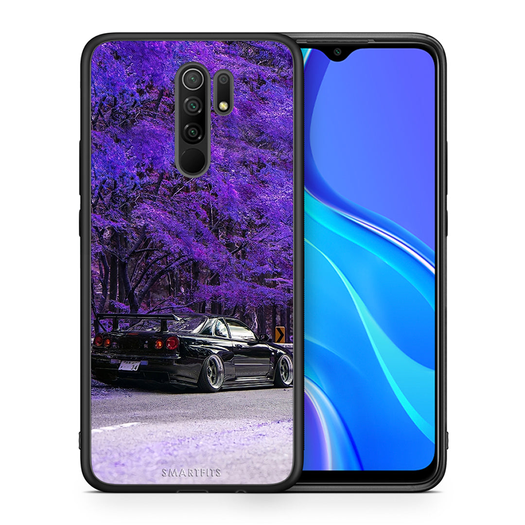 Θήκη Αγίου Βαλεντίνου Xiaomi Redmi 9 / 9 Prime Super Car από τη Smartfits με σχέδιο στο πίσω μέρος και μαύρο περίβλημα | Xiaomi Redmi 9 / 9 Prime Super Car case with colorful back and black bezels
