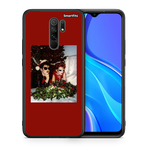 Θήκη Xiaomi Redmi 9/9 Prime Waiting For Xmas από τη Smartfits με σχέδιο στο πίσω μέρος και μαύρο περίβλημα | Xiaomi Redmi 9/9 Prime Waiting For Xmas case with colorful back and black bezels