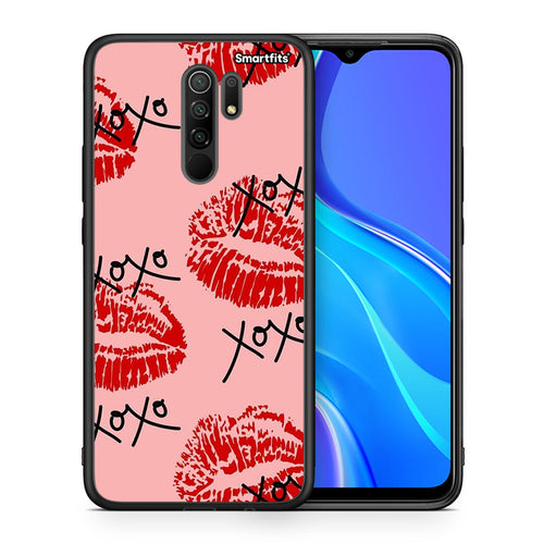 Θήκη Xiaomi Redmi 9/9 Prime XOXO Lips από τη Smartfits με σχέδιο στο πίσω μέρος και μαύρο περίβλημα | Xiaomi Redmi 9/9 Prime XOXO Lips case with colorful back and black bezels