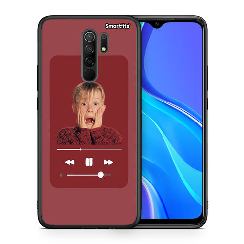Θήκη Xiaomi Redmi 9/9 Prime Xmas Alone Music από τη Smartfits με σχέδιο στο πίσω μέρος και μαύρο περίβλημα | Xiaomi Redmi 9/9 Prime Xmas Alone Music case with colorful back and black bezels
