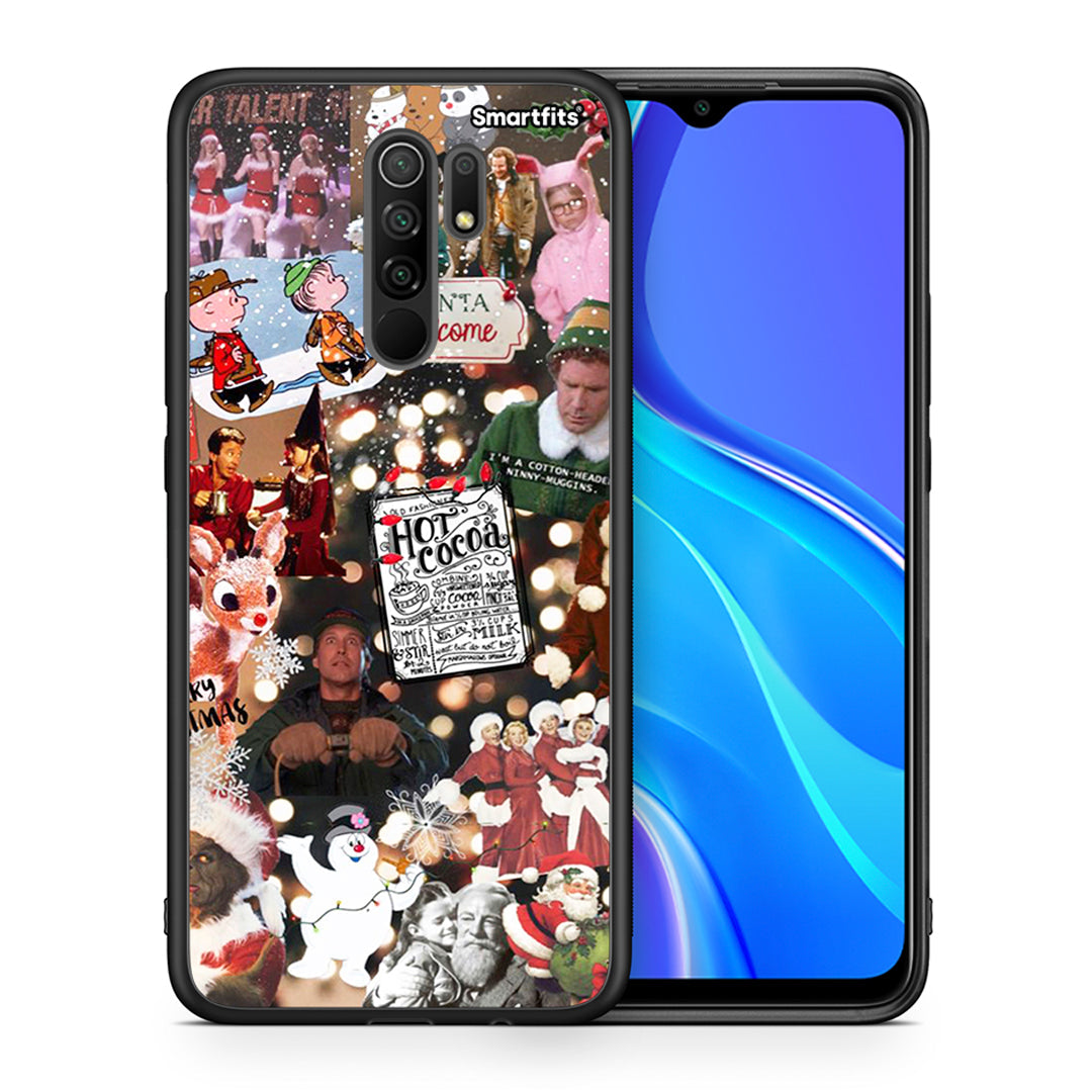 Θήκη Xiaomi Redmi 9/9 Prime Xmas Movies από τη Smartfits με σχέδιο στο πίσω μέρος και μαύρο περίβλημα | Xiaomi Redmi 9/9 Prime Xmas Movies case with colorful back and black bezels