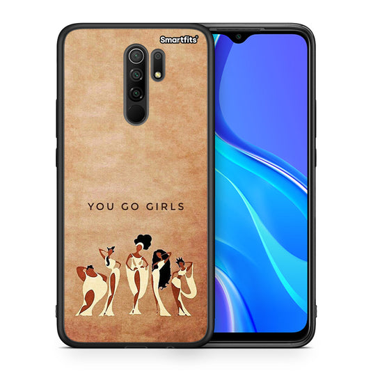 Θήκη Xiaomi Redmi 9/9 Prime You Go Girl από τη Smartfits με σχέδιο στο πίσω μέρος και μαύρο περίβλημα | Xiaomi Redmi 9/9 Prime You Go Girl case with colorful back and black bezels