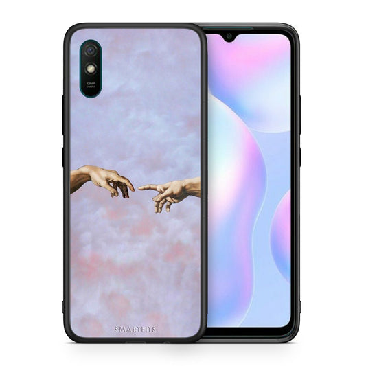 Θήκη Xiaomi Redmi 9A Adam Hand από τη Smartfits με σχέδιο στο πίσω μέρος και μαύρο περίβλημα | Xiaomi Redmi 9A Adam Hand case with colorful back and black bezels