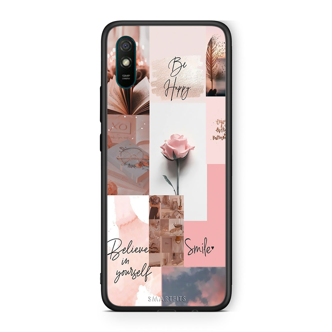 Xiaomi Redmi 9A Aesthetic Collage θήκη από τη Smartfits με σχέδιο στο πίσω μέρος και μαύρο περίβλημα | Smartphone case with colorful back and black bezels by Smartfits