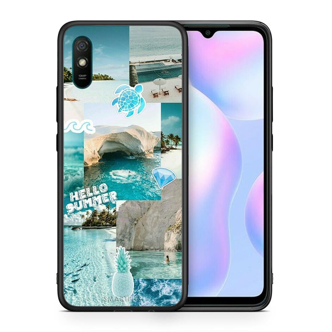 Θήκη Xiaomi Redmi 9A Aesthetic Summer από τη Smartfits με σχέδιο στο πίσω μέρος και μαύρο περίβλημα | Xiaomi Redmi 9A Aesthetic Summer case with colorful back and black bezels