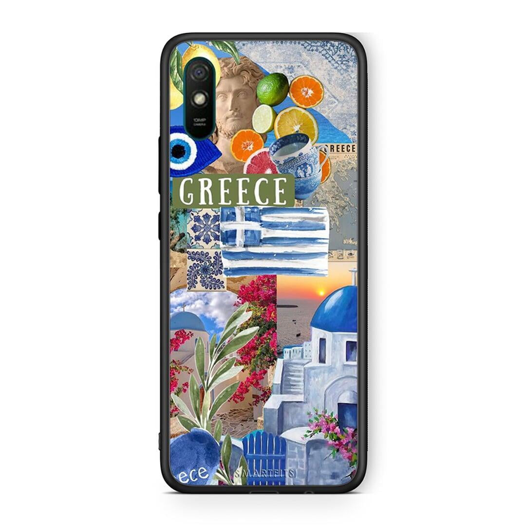 Xiaomi Redmi 9A All Greek Θήκη από τη Smartfits με σχέδιο στο πίσω μέρος και μαύρο περίβλημα | Smartphone case with colorful back and black bezels by Smartfits