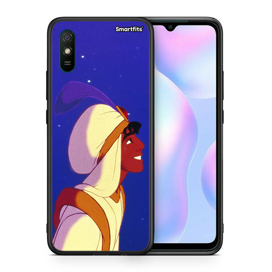 Θήκη Xiaomi Redmi 9A Alladin And Jasmine Love 1 από τη Smartfits με σχέδιο στο πίσω μέρος και μαύρο περίβλημα | Xiaomi Redmi 9A Alladin And Jasmine Love 1 case with colorful back and black bezels