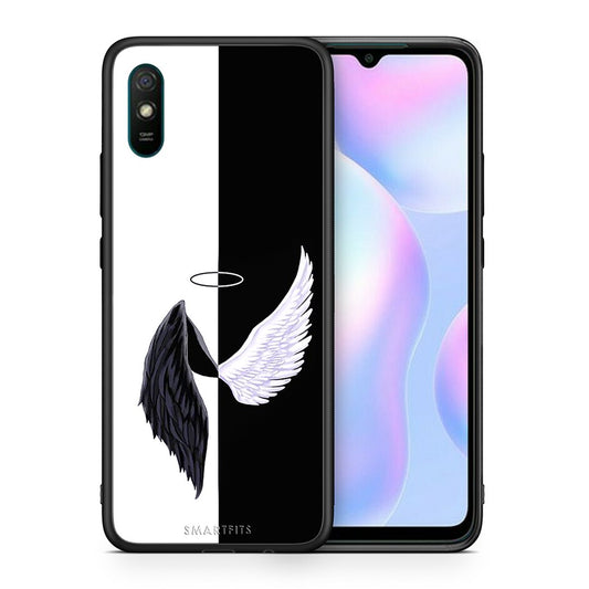 Θήκη Xiaomi Redmi 9A Angels Demons από τη Smartfits με σχέδιο στο πίσω μέρος και μαύρο περίβλημα | Xiaomi Redmi 9A Angels Demons case with colorful back and black bezels