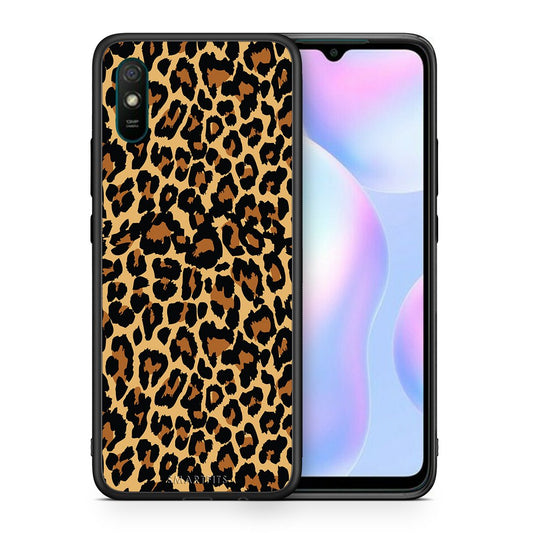 Θήκη Xiaomi Redmi 9A Leopard Animal από τη Smartfits με σχέδιο στο πίσω μέρος και μαύρο περίβλημα | Xiaomi Redmi 9A Leopard Animal case with colorful back and black bezels