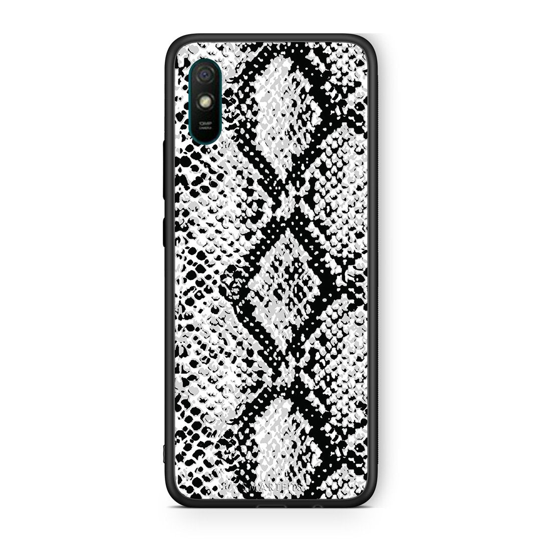 24 - Xiaomi Redmi 9A  White Snake Animal case, cover, bumper