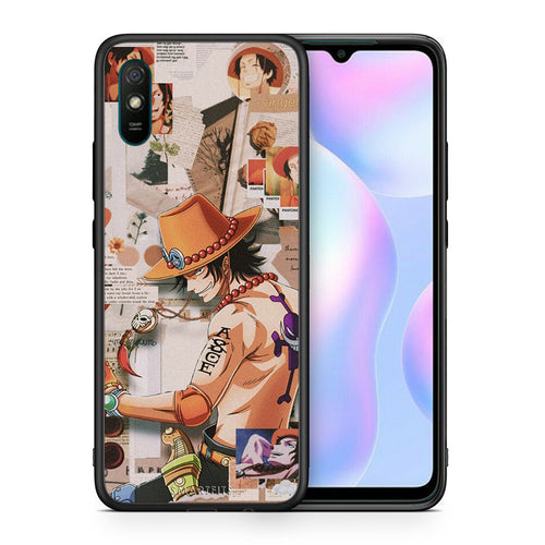 Θήκη Xiaomi Redmi 9A Anime Collage από τη Smartfits με σχέδιο στο πίσω μέρος και μαύρο περίβλημα | Xiaomi Redmi 9A Anime Collage case with colorful back and black bezels