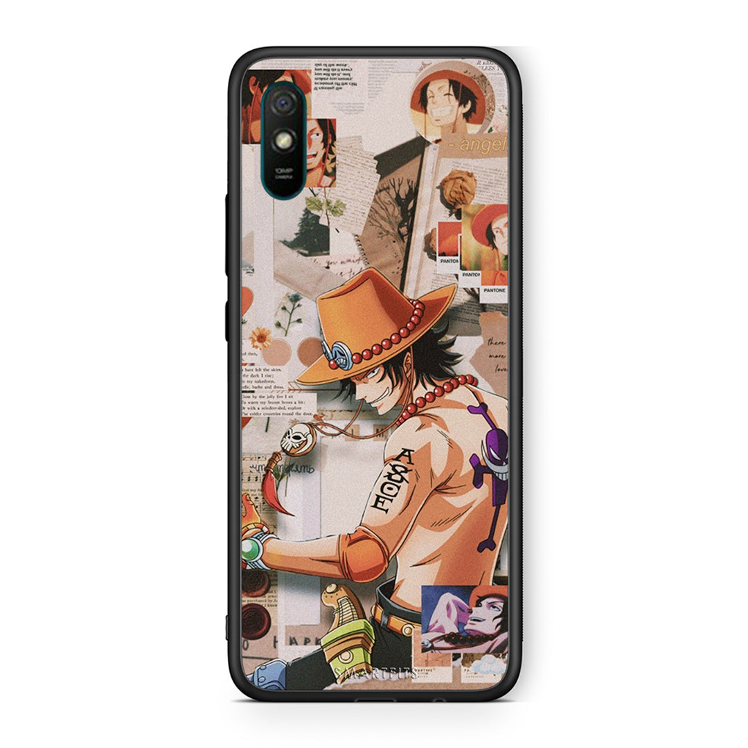 Xiaomi Redmi 9A Anime Collage θήκη από τη Smartfits με σχέδιο στο πίσω μέρος και μαύρο περίβλημα | Smartphone case with colorful back and black bezels by Smartfits