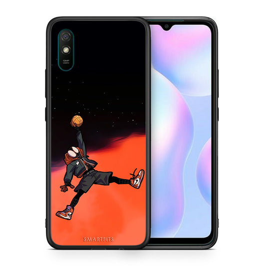 Θήκη Xiaomi Redmi 9A Basketball Hero από τη Smartfits με σχέδιο στο πίσω μέρος και μαύρο περίβλημα | Xiaomi Redmi 9A Basketball Hero case with colorful back and black bezels