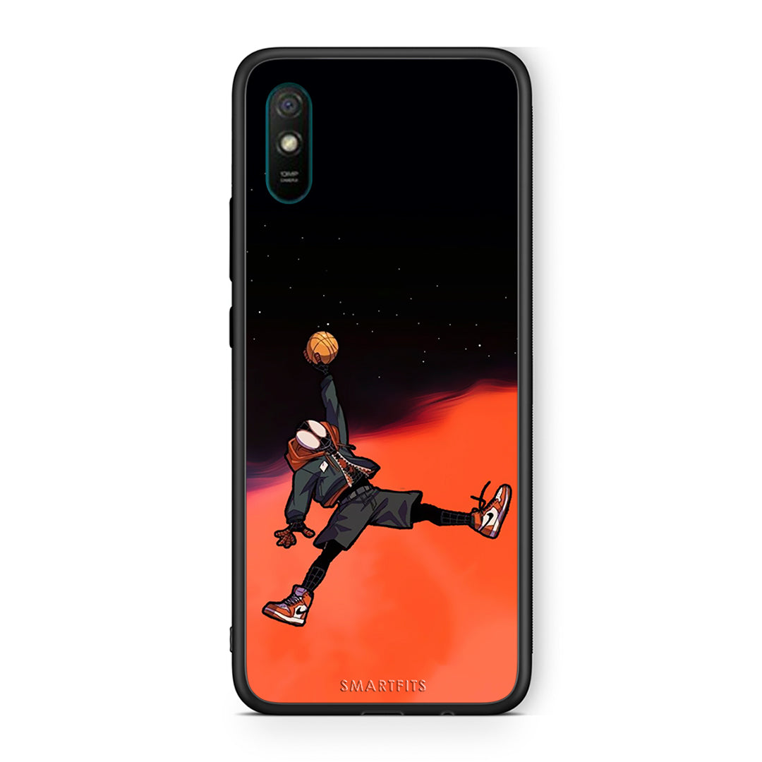 Xiaomi Redmi 9A Basketball Hero θήκη από τη Smartfits με σχέδιο στο πίσω μέρος και μαύρο περίβλημα | Smartphone case with colorful back and black bezels by Smartfits