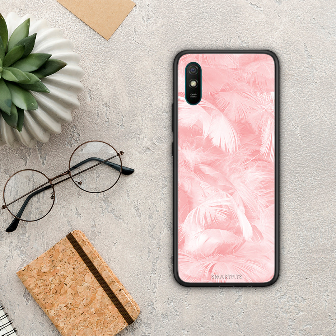 Boho Pink Feather - Xiaomi Redmi 9A / 9AT θήκη