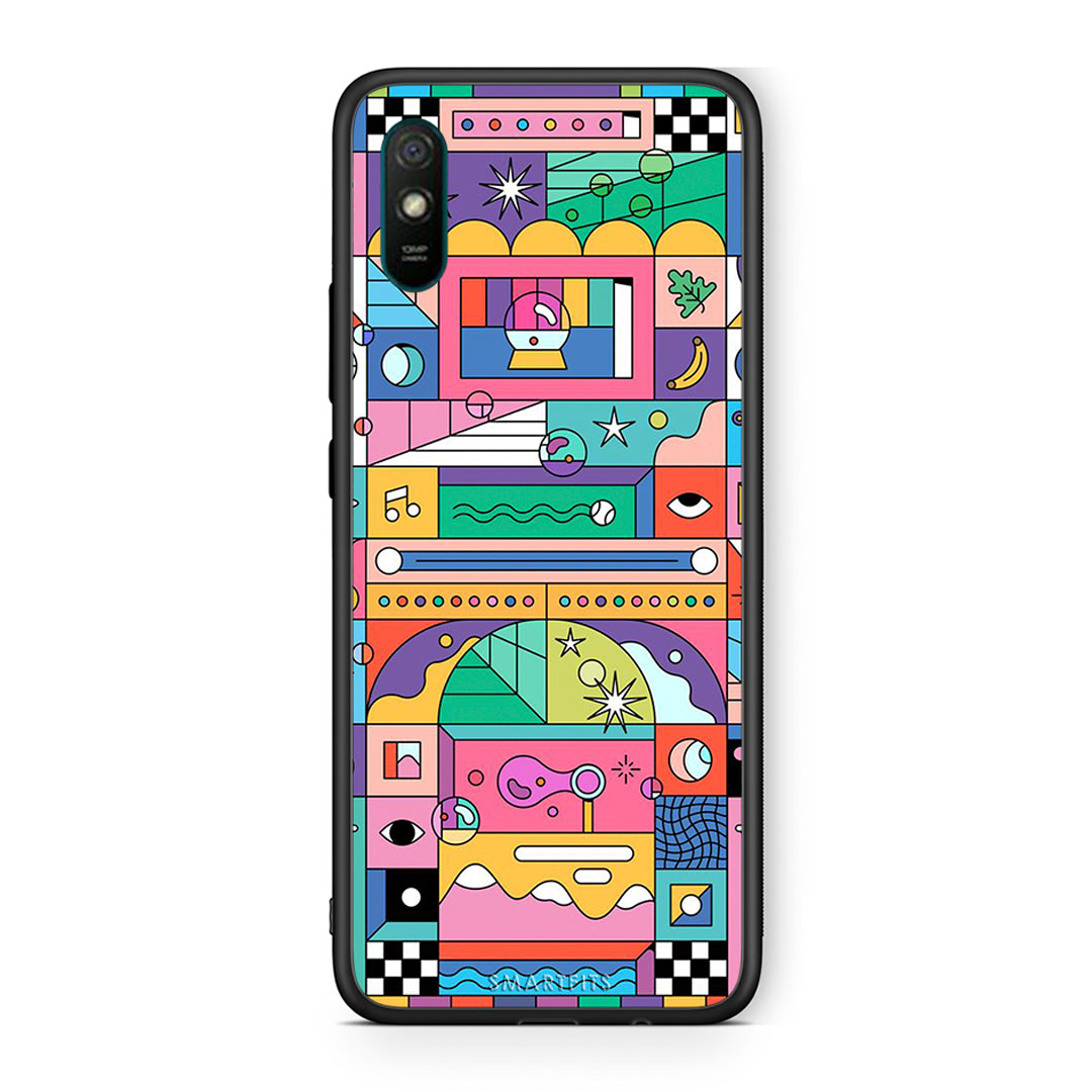 Xiaomi Redmi 9A Bubbles Soap θήκη από τη Smartfits με σχέδιο στο πίσω μέρος και μαύρο περίβλημα | Smartphone case with colorful back and black bezels by Smartfits