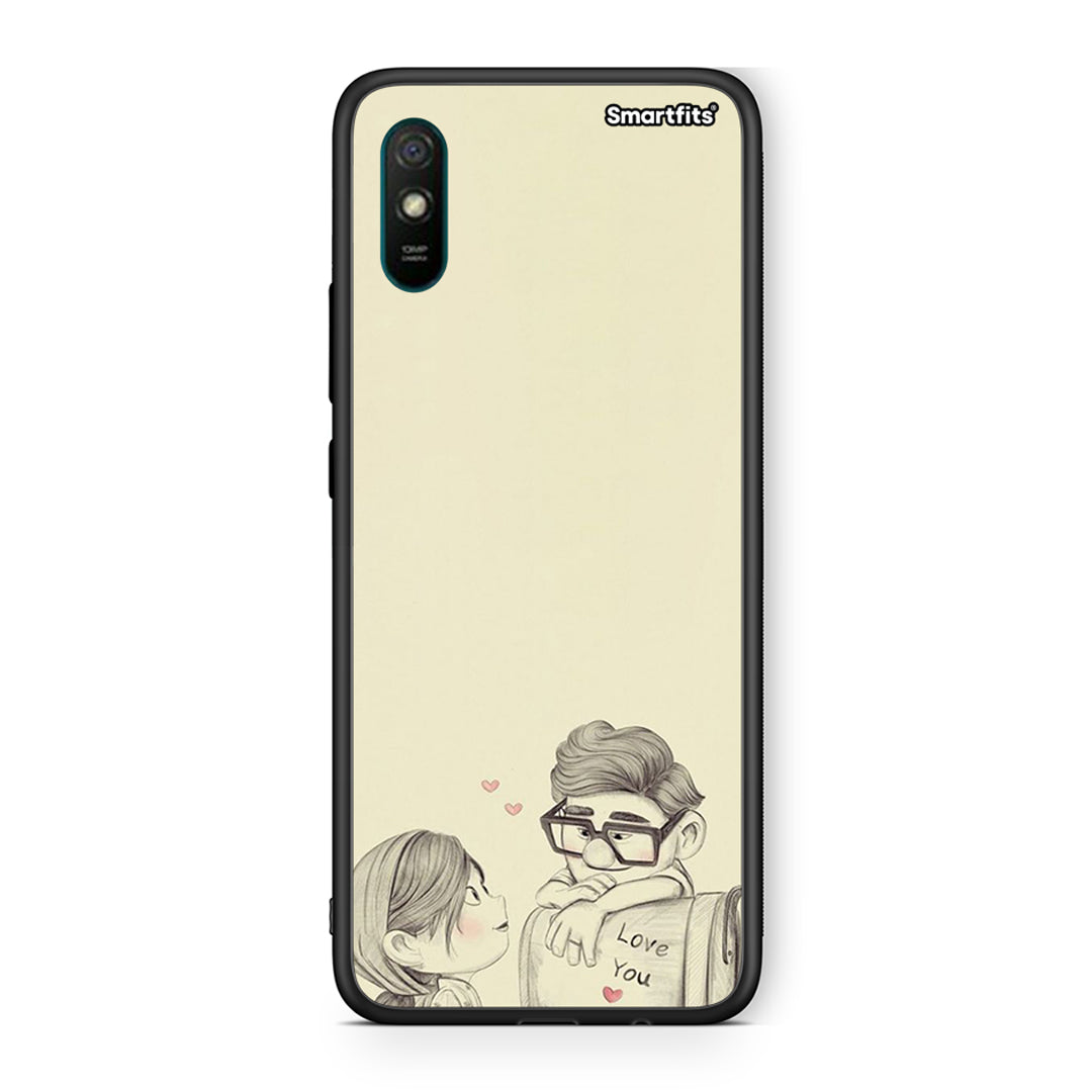 Xiaomi Redmi 9A Carl And Ellie θήκη από τη Smartfits με σχέδιο στο πίσω μέρος και μαύρο περίβλημα | Smartphone case with colorful back and black bezels by Smartfits