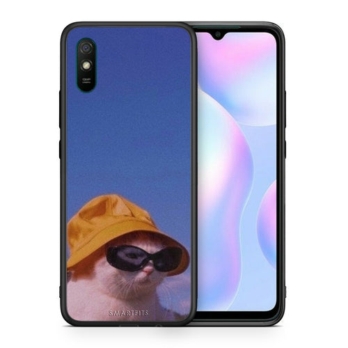Θήκη Xiaomi Redmi 9A Cat Diva από τη Smartfits με σχέδιο στο πίσω μέρος και μαύρο περίβλημα | Xiaomi Redmi 9A Cat Diva case with colorful back and black bezels