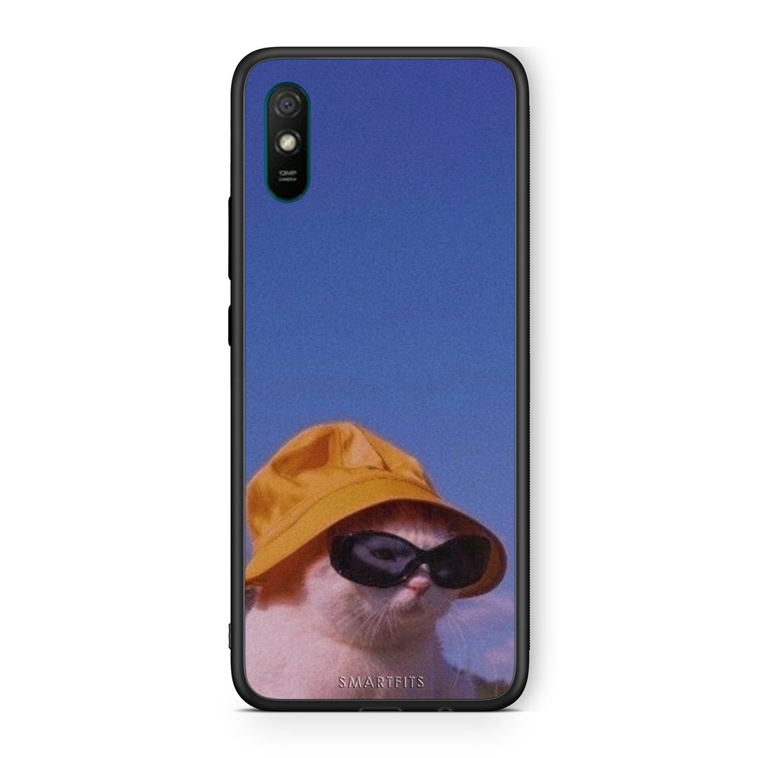 Xiaomi Redmi 9A Cat Diva θήκη από τη Smartfits με σχέδιο στο πίσω μέρος και μαύρο περίβλημα | Smartphone case with colorful back and black bezels by Smartfits