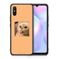 Thumbnail for Θήκη Xiaomi Redmi 9A Cat Tongue από τη Smartfits με σχέδιο στο πίσω μέρος και μαύρο περίβλημα | Xiaomi Redmi 9A Cat Tongue case with colorful back and black bezels